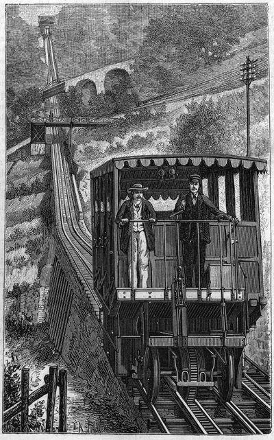Chemin de fer Territet Glion. Ligne de Glion en Suisse en 1884 - Unknown artist