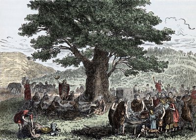 Les Teutons profitant des vacances - gravure de la fin du 19ème siècle - Unknown artist
