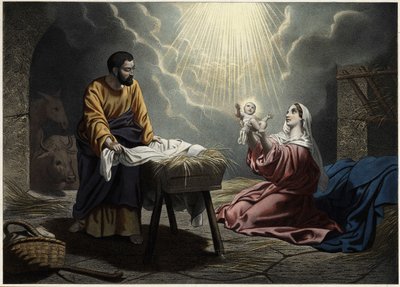La naissance du Christ. Gravure anonyme du milieu du 19ème siècle - Unknown artist