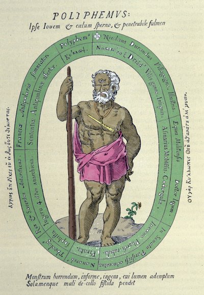 Le Cyclope Polyphème (Poliphémus), satire contre Nicolas Durand de Villegagnon, militaire et explorateur français (1510-1571) - Unknown artist