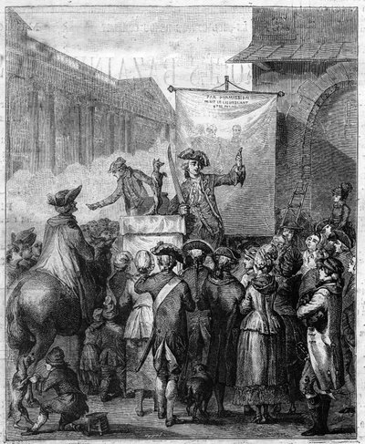 Le charlatan français au XVIIIe siècle. Gravure dans "Le XVIIIe siècle : mœurs, usages et costumes" par Paul Lacroix - Unknown artist