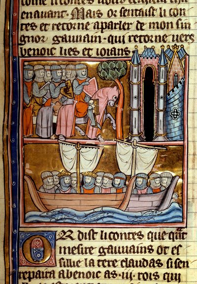 Les chevaliers partent pour la croisade (détail) - Unknown artist