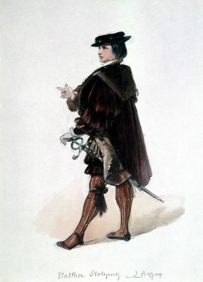 Les Maîtres chanteurs de Nuremberg (Die Meistersinger von Nürnberg), opéra créé par Richard Wagner : costume de Walther von Stolzing pour la première représentation. Musée Wagner Bayreuth. - Unknown artist