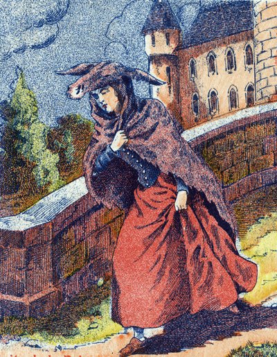 La fuite de la princesse. Illustration anonyme pour « Peau d
