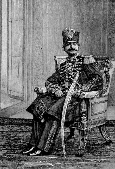 Le Shah de Perse, Nassr-ed-din (Nasser-ed-din), en costume cérémonial. - Unknown artist
