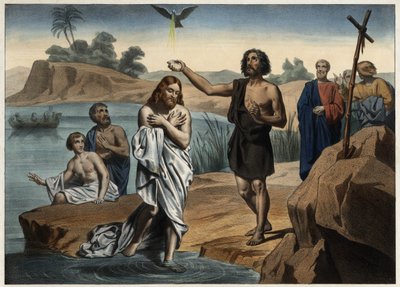 Le baptême du Christ. Gravure anonyme du milieu du XIXe siècle. - Unknown artist
