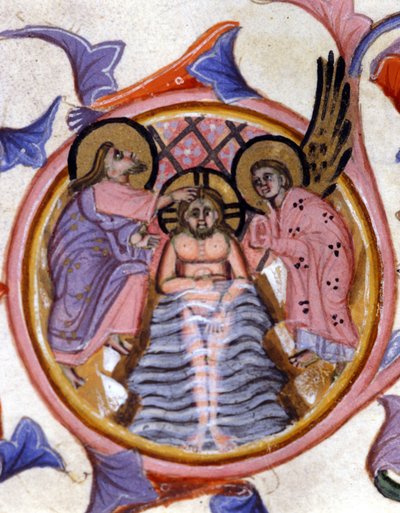 Le baptême du Christ dans le Jourdain par Saint Jean-Baptiste - d