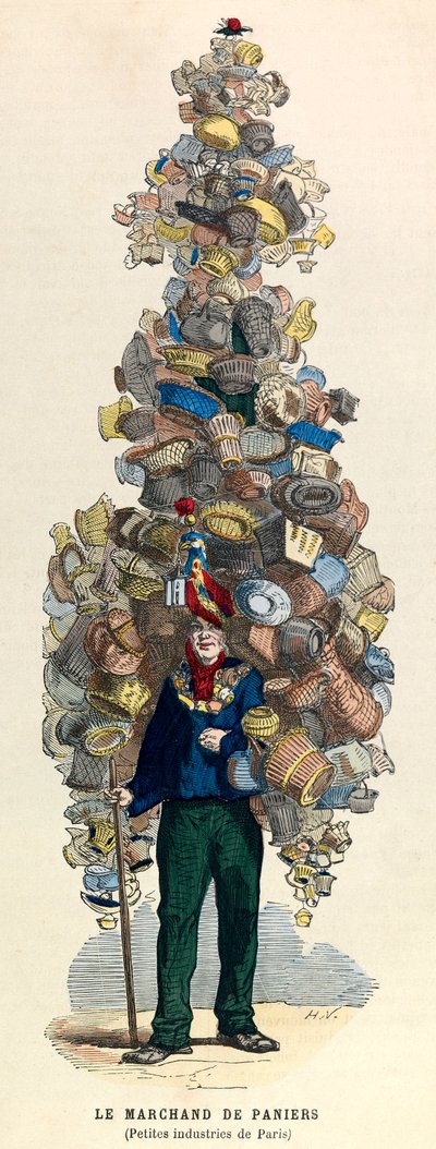 Le marchand de paniers à Paris au XIXe siècle - collection privée - Unknown artist