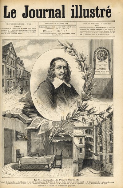 Le bicentenaire de Pierre Corneille - gravure dans "Le journal illustré" de 1884 - Unknown artist