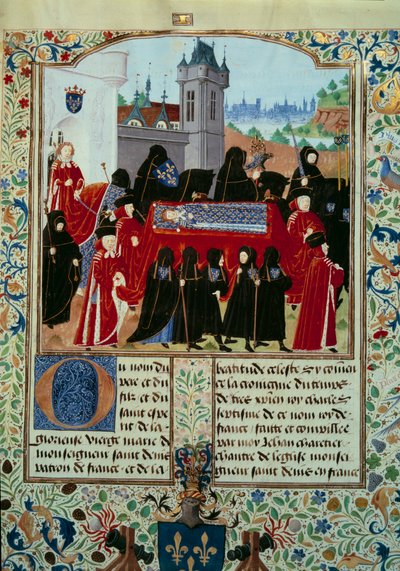 Le corps du défunt roi Charles VI est emporté, derrière le cortège le nouveau roi Charles VII (22/10/1422) - Unknown artist