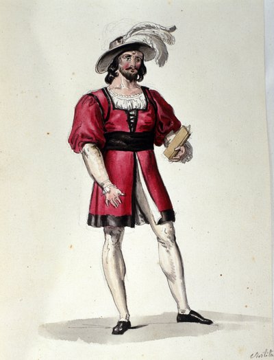Le personnage interprétant la Virilité dans le ballet « Il noce di Benevento » par le compositeur autrichien Franz Xaver Süssmayr (1766-1803). Illustration du XIXe siècle - Unknown artist