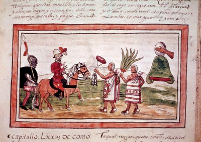 La conquête du Mexique par le conquistador espagnol Hernando Cortes - Unknown artist