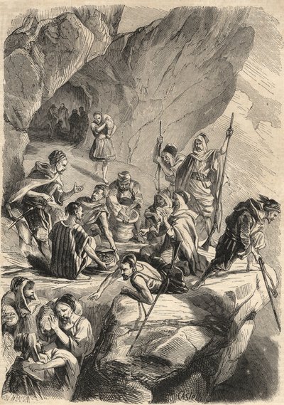 Les faux-monnayeurs de Kabylie en 1857. Gravure dans « Le Monde illustré » de 1857. Collection privée. - Unknown artist