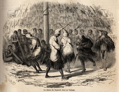 La danse du bayente, ou danse du diable, chez les Indiens Yahua du Pérou, organisée en l