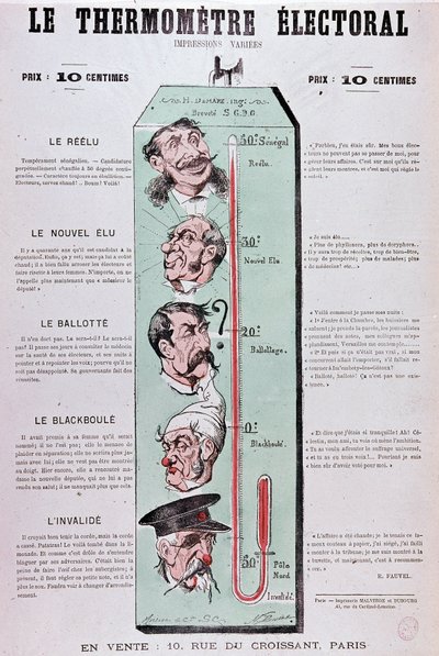 Le thermomètre électoral - dessin - Unknown artist