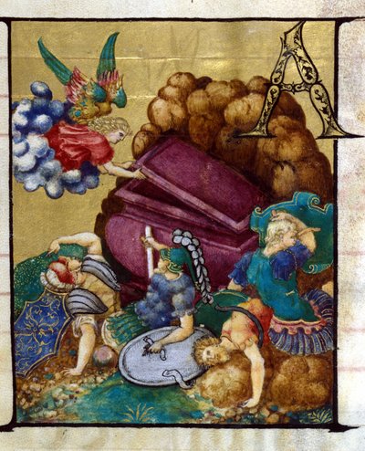 Le tombeau vide. Miniature dans un chœur du 15e siècle, Église de la Vierge Couronnée de Lodi - Unknown artist