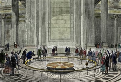 La célèbre expérience du Pendule par Léon Foucault en 1851 démontrant la rotation de la Terre au Panthéon à Paris. - Unknown artist