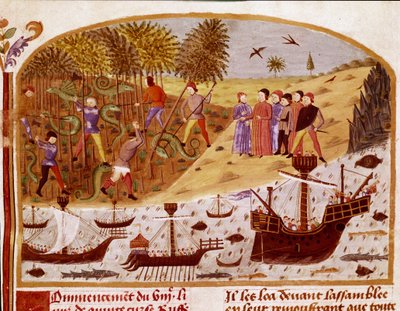 La flotte du roi Alexandre le Grand Miniature tirée du « Livre des Faits d