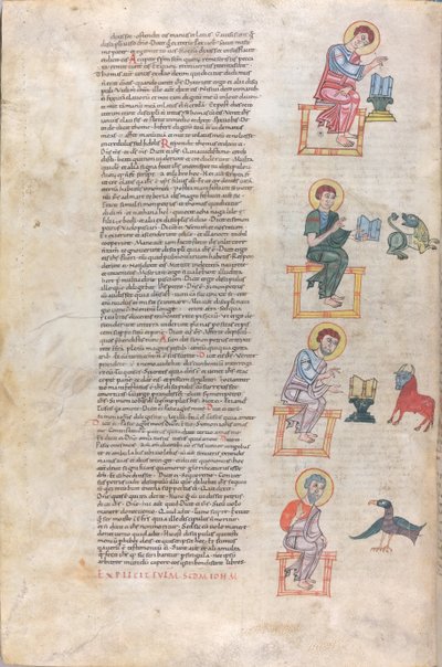 Les quatre évangélistes avec leurs symboles : Matthieu, Luc, Marc, Jean - Unknown artist