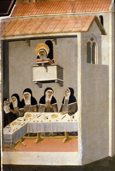 Les bonnes sœurs mangent du poisson. 13ème siècle - Unknown artist