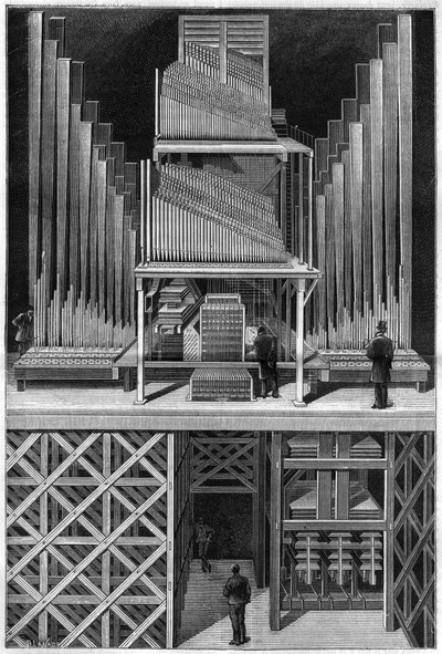 Le grand orgue du Crystal Palace à Londres. - Unknown artist