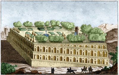 Les jardins suspendus de la légendaire reine Sémiramis à Babylone, l