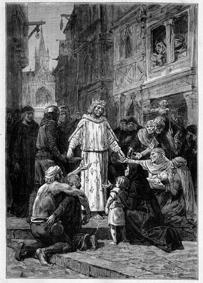 Le roi disait que les pauvres étaient plus ou moins nécessiteux. Illustration du livre "Les chroniqueurs de l