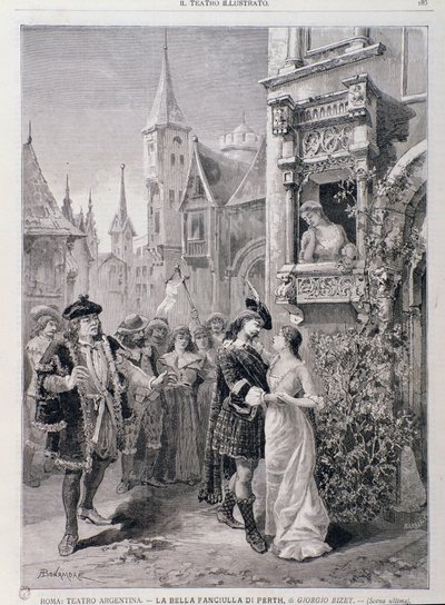 La dernière scène de La Jolie Fille de Perth, opéra de Georges Bizet, au Teatro Argentina à Rome - Unknown artist