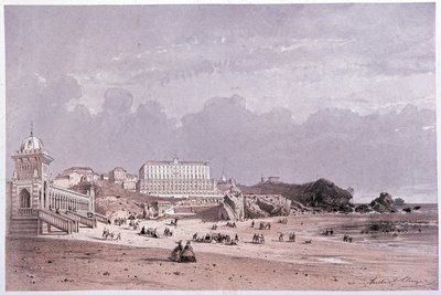 Les nouveaux bains de la côte des fous et le casino à Biarritz, XIXe siècle - Unknown artist