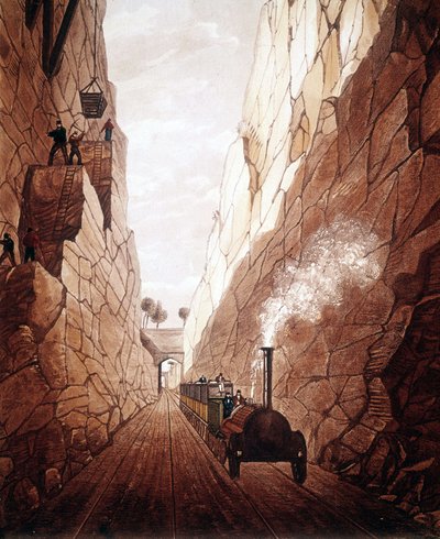 La nouvelle ligne de chemin de fer entre Manchester et Liverpool. Olive Mount Trench. 1832 - Unknown artist