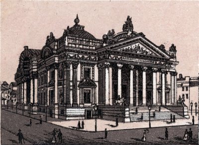 La nouvelle bourse à Bruxelles en Belgique dans « Le Monde Illustré 168 vues» Non daté (fin du XIXe siècle) - Unknown artist
