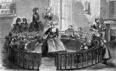 La crèche Sainte Eugénie de la rue de Crimée à Paris en 1870. - Unknown artist