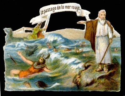 Le passage de la mer Rouge (Moïse) - Chromolithographie du 19ème siècle - Unknown artist