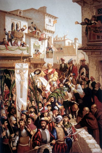Le retour de Christophe Colomb (1451-1506), navigateur d