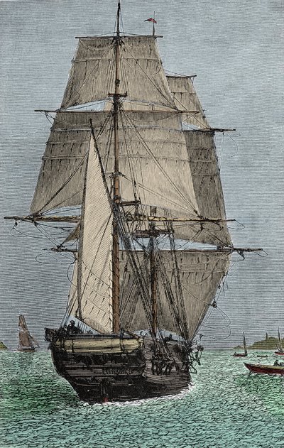 Le navire « Beagle » (expédition à laquelle Darwin a participé en tant que naturaliste) - Unknown artist
