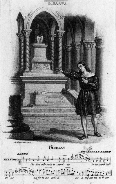La chanteuse Giuditta Pasta (1797-1865) interprétant Roméo dans « Giulietta e Romeo » de Nicola Antonio Zingarelli (1752-1837) - Unknown artist
