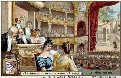 Le théâtre au 19e siècle - Autocollant publicitaire Liebig - Unknown artist