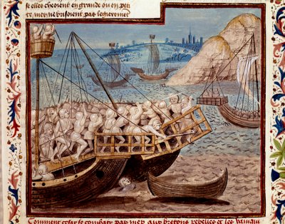 La guerre des Gaules : le débarquement des troupes de Jules César et la victoire sur les Bretons - Unknown artist