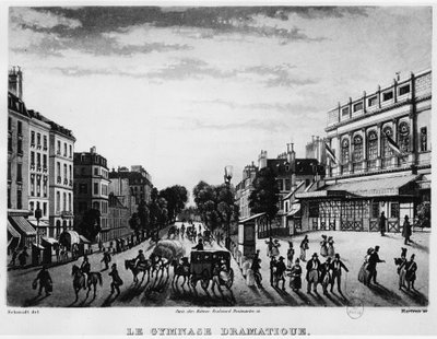 Théâtre : le Gymnase Dramatique du Boulevard Bonne Nouvelle - gravure - Unknown artist