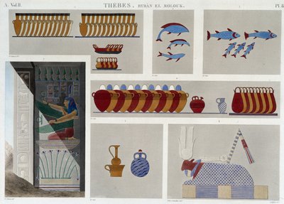 Thèbes : Bybân el Molouk. pl 87 : Peintures de la 5e tombe des rois à l