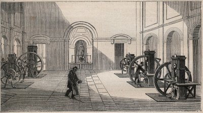 Presse monétaire Thonnelier à La Monnaie de Paris - gravure de 1877 - Unknown artist
