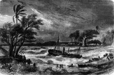 Vague de marée à Rufisque (Sénégal) au XVIIIe siècle - Unknown artist