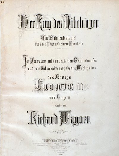 Page de titre de la partition musicale de Der Ring des Nibelungen par Wagner - Unknown artist