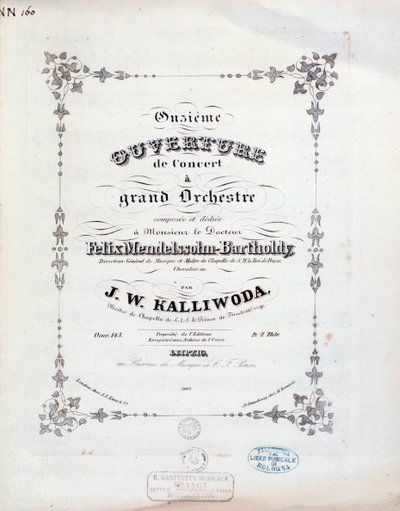 Page de titre de la partition musicale de l