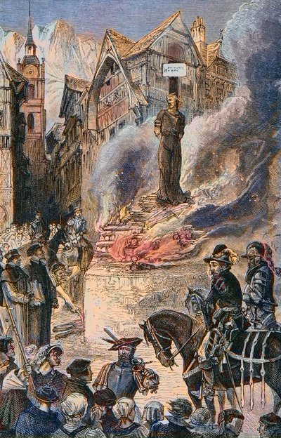 Torture de Michel Servet à Genève (1511-1553) (gravure) - Unknown artist