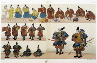 Vêtements traditionnels de samouraï japonais - dans « Le costume historique » de Racinet - Unknown artist