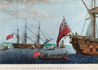 Transfert de Napoléon 1er du Bellerophon au Northumberland le 8 août - Unknown artist
