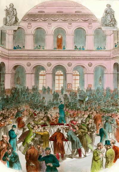 Bousculade des agents de change à la Bourse de Paris - Unknown artist
