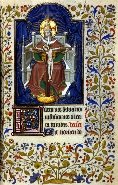 Trinité. Miniature, début du 15e siècle. Bibl. Trivulziana, Milan. - Unknown artist