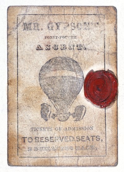 Billet de deux shillings pour des places réservées à "Mr Gypson